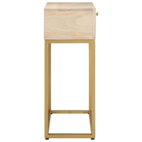 STOLIK KONSOLOWY 90X30X76CM LITE DREWNO MANGO I ŻELAZO