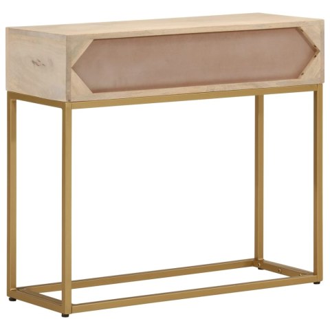 STOLIK KONSOLOWY 90X30X76CM LITE DREWNO MANGO I ŻELAZO