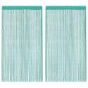 ZASŁONY SZNURKOWE 2 SZT. TURKUSOWE 100X250CM