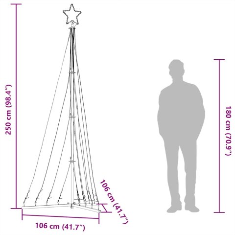 CHOINKA LED 447 LEDS CIEPŁA BIEL 249CM