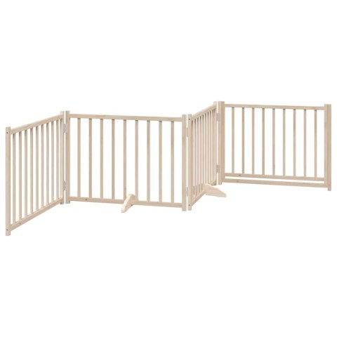 SKŁADANA BRAMKA DLA PSA Z DRZWIAMI 4 PANELE 320CM DREWNO