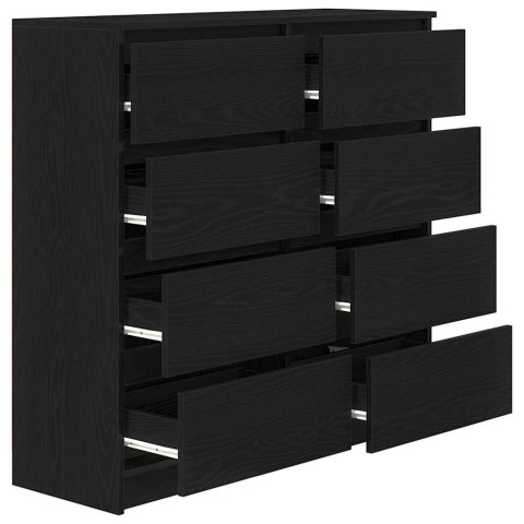 KOMODA CZARNY DĄB 100X35X99CM DREWNO KLEJONE