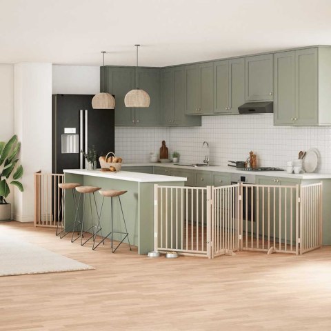 SKŁADANA BRAMKA DLA PSA Z DRZWIAMI 10 PANELI 800CM