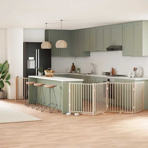 SKŁADANA BRAMKA DLA PSA Z DRZWIAMI 6 PANELI 480CM