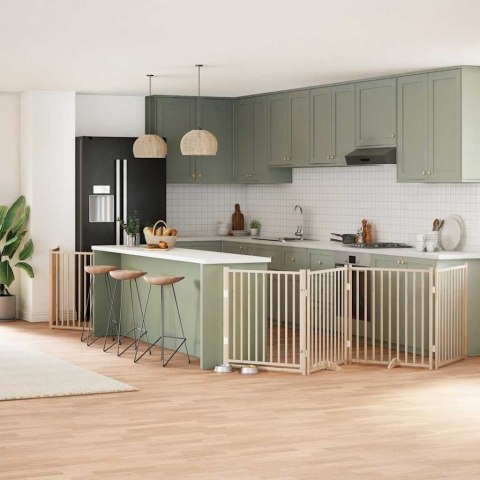 SKŁADANA BRAMKA DLA PSA Z DRZWIAMI 8 PANELI 640CM