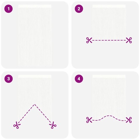 ZASŁONY SZNURKOWE 2 SZTUKI 100X250CM BIAŁE