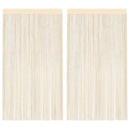 ZASŁONY SZNURKOWE 2 SZTUKI 100X250CM KREMOWE