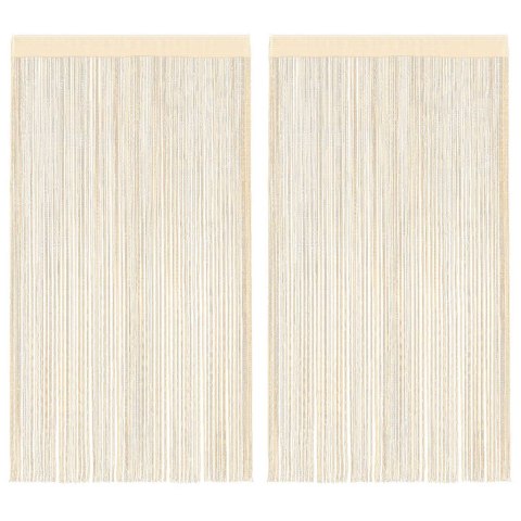 ZASŁONY SZNURKOWE 2 SZTUKI 100X250CM KREMOWE
