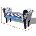 VidaXL Patchworkowa ławka, niebiesko-biała