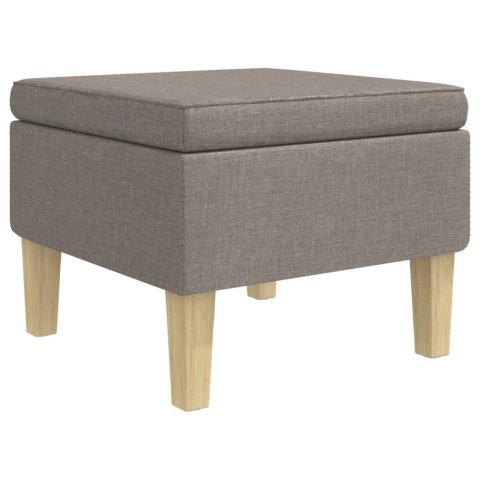 PODNÓŻEK Z DREWNIANYMI NÓŻKAMI KOLOR TAUPE OBITY TKANINĄ