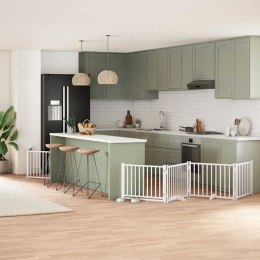 SKŁADANA BRAMKA DLA PSA Z DRZWIAMI 10 PANELI BIAŁA 800CM