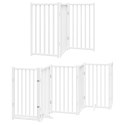 SKŁADANA BRAMKA DLA PSA Z DRZWIAMI 9 PANELI BIAŁA 450CM