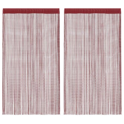 ZASŁONY SZNURKOWE 2 SZTUKI 100X250CM BURGUNDOWE