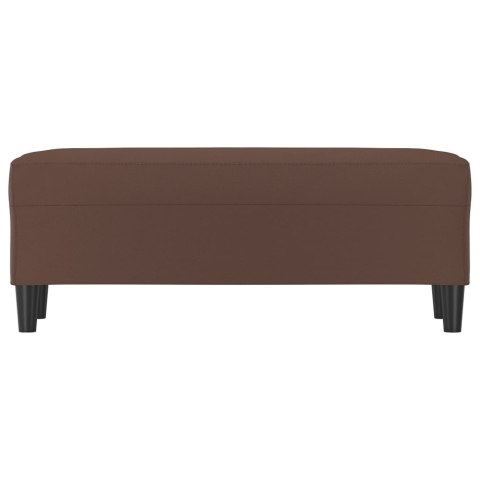 ŁAWKA BRĄZOWA 100X35X41CM TAPICEROWANA SZTUCZNĄ SKÓRĄ