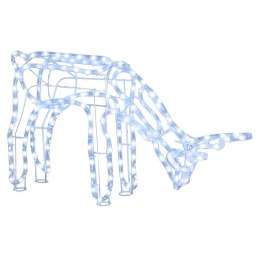 ŚWIĄTECZNA DEKORACJA RENIFER ZIMNA BIEL 73X31X45CM