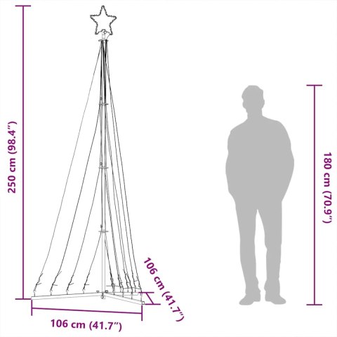 CHOINKA LED 447 LED ZIMNA BIEL 249CM