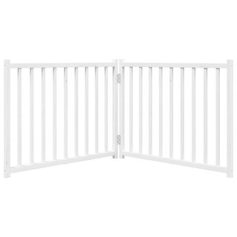 SKŁADANA BRAMKA DLA PSA 2 PANELE BIAŁA 160CM DREWNIANA