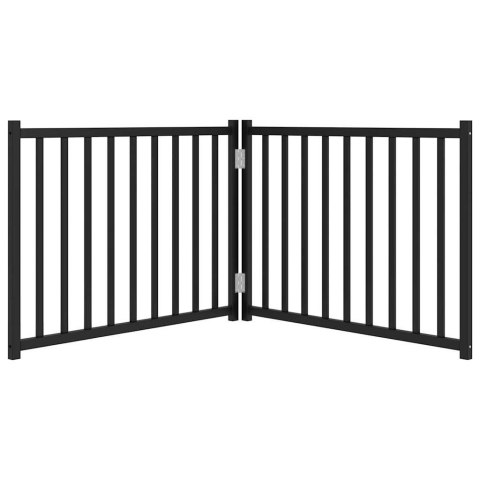 SKŁADANA BRAMKA DLA PSA 2 PANELE CZARNA 160CM DREWNIANA