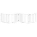 SKŁADANA BRAMKA DLA PSA Z DRZWIAMI 4 PANELE BIAŁA 320CM
