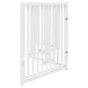 SKŁADANA BRAMKA DLA PSA Z DRZWIAMI 4 PANELE BIAŁA 320CM