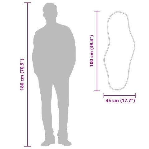 LUSTRO ŚCIENNE SREBRNE 100X45CM