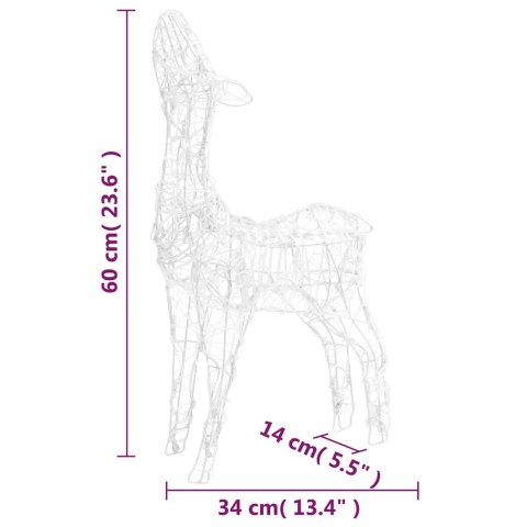 ŚWIĄTECZNE RENIFERY AKRYLOWE 160 KOLOROWYCH DIOD LED