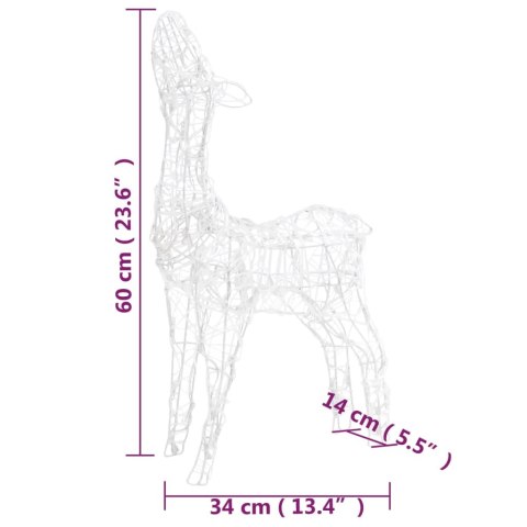 ŚWIĄTECZNE RENIFERY AKRYLOWE 160 NIEBIESKICH DIOD LED