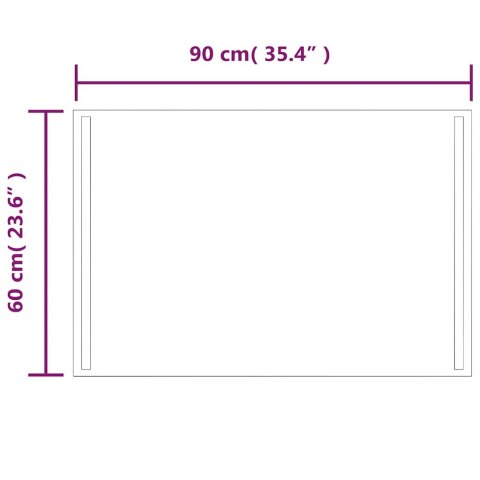LUSTRO ŁAZIENKOWE Z LED 90X60CM