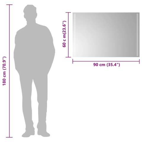 LUSTRO ŁAZIENKOWE Z LED 90X60CM