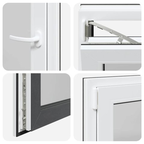 OKNO PIWNICZNE "RISOR" 50X50CM UCHYLNO-ROZWIERNE DIN LEWE ANTRACYTOWE