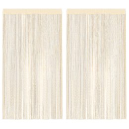 ZASŁONY SZNURKOWE 2 SZTUKI 140X250CM KREMOWE