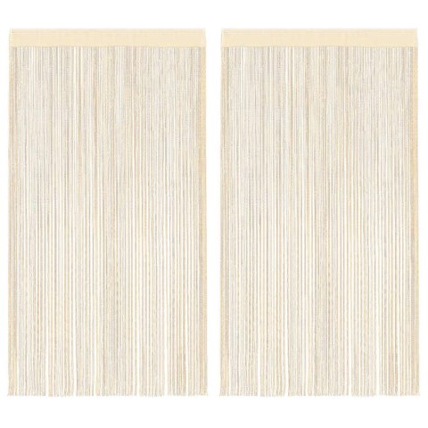 ZASŁONY SZNURKOWE 2 SZTUKI 140X250CM KREMOWE