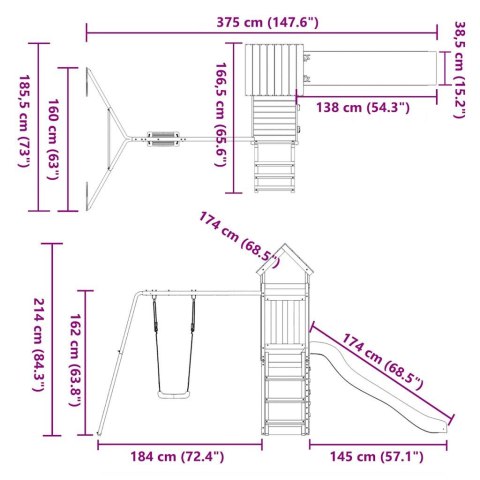 PLAC ZABAW DO OGRODU IMPREGNOWANE DREWNO SOSNOWE