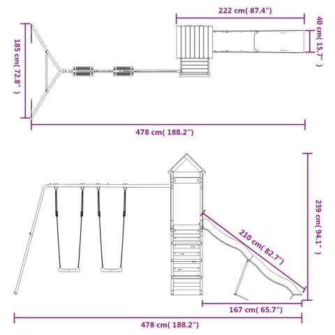 PLAC ZABAW DO OGRODU LITE DREWNO DAGLEZJOWE