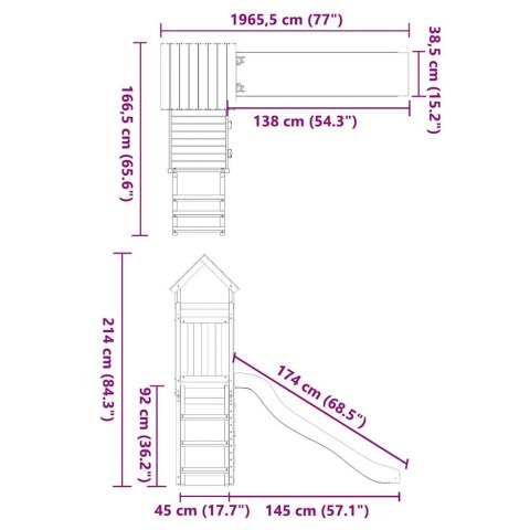 PLAC ZABAW DO OGRODU LITE DREWNO SOSNOWE