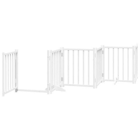 SKŁADANA BRAMKA DLA PSA Z DRZWIAMI 15 PANELI BIAŁA 750CM