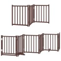 SKŁADANA BRAMKA DLA PSA Z DRZWIAMI 15 PANELI BRĄZOWA 750CM
