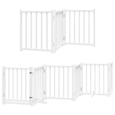 SKŁADANA BRAMKA DLA PSA Z DRZWIAMI 9 PANELI BIAŁA 450CM