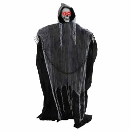 ŻNIWIARZ GRIM REAPER DEKORACJA HALLOWEEN 155 CM CZARNY LED DŹWIĘKI I RUCH