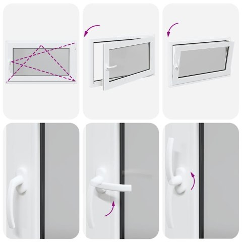 OKNO PIWNICZNE "RISOR" 100X50CM UCHYLNO-ROZWIERNE DIN PRAWE BIAŁE