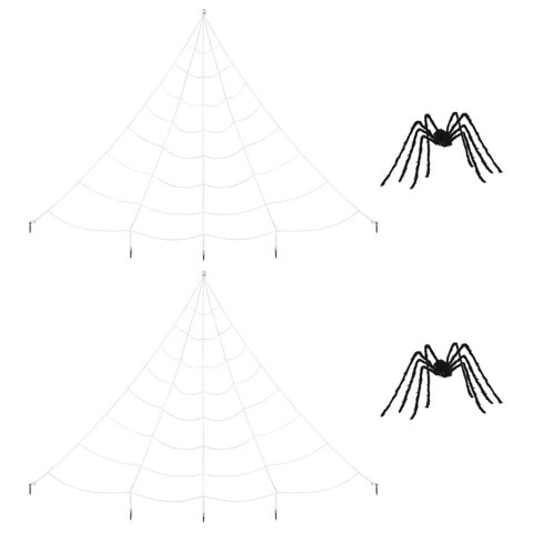 PAJĄK 2 SZT. CZARNY I BIAŁY 200CM POLIESTER
