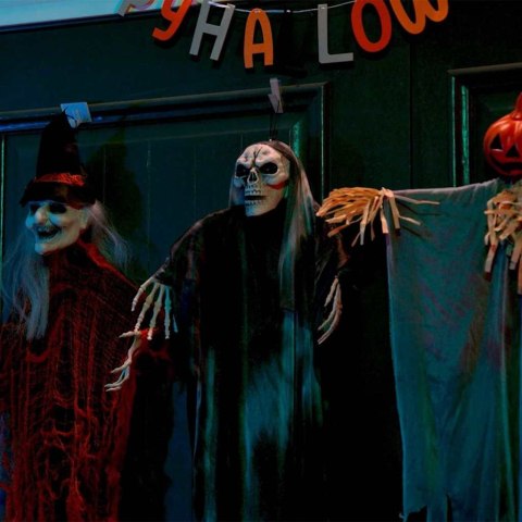 ZAWIESZANY DUCH HALLOWEEN 3 SZT. CZARNY 66X110CM POLIESTER