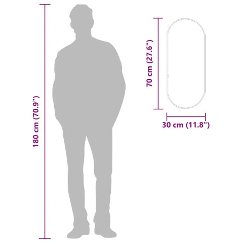 LUSTRO ŚCIENNE CZARNE 70X30CM OWALNE