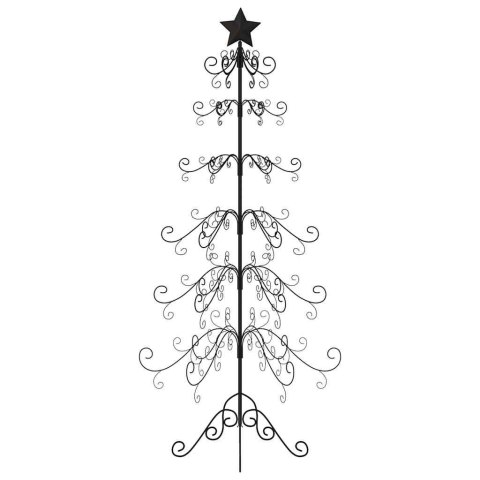 METALOWA CHOINKA ŚWIĄTECZNA DO DEKORACJI CZARNA 215CM