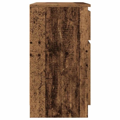 KOMODA Z SZUFLADĄ STARE DREWNO 71X35X65CM DREWNO KLEJONE