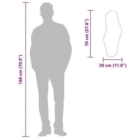 LUSTRO ŚCIENNE SREBRNE 70X30CM