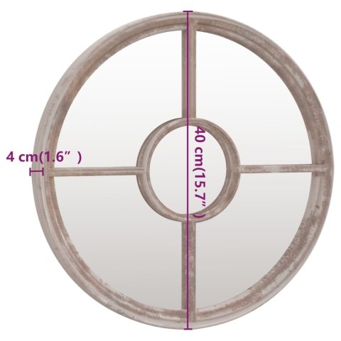 LUSTRO DO WNĘTRZ KOLOR PIASKOWY 40X4CM OKRĄGŁE ŻELAZNE