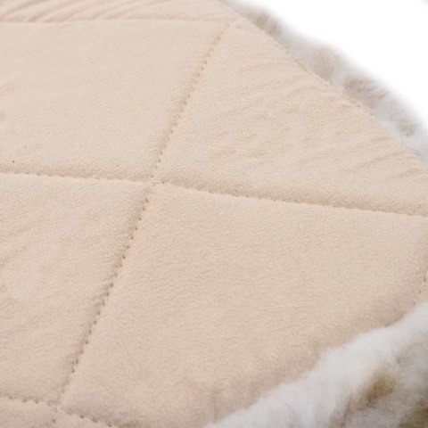 PODUSZKI NA KRZESŁA 2 SZT. BRĄZ MELANŻ 40X40CM OWCZA SKÓRA