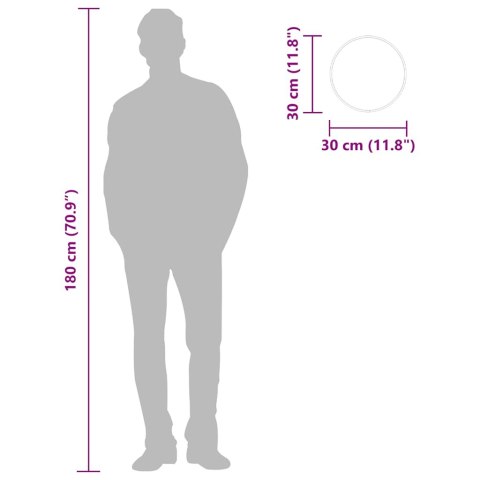 LUSTRO ŚCIENNE CZARNE Ø 30CM OKRĄGŁE