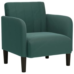 SOFA FOTEL Z PODŁOKIETNIKAMI CIEMNOZIELONY 54CM AKSAMIT